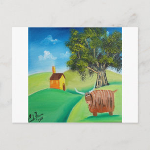 HIGHLAND COW FOLART POSTKARTE