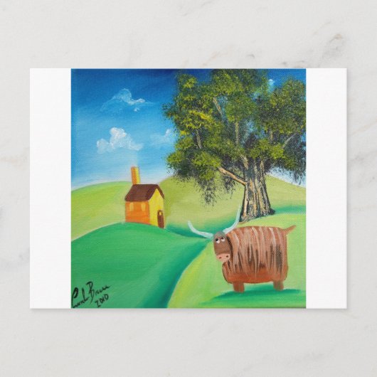 HIGHLAND COW FOLART POSTKARTE (Vorderseite)