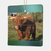 Highland Cow Foto Keramikornament (Links)