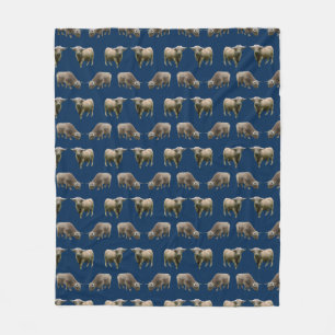 Highland Cow Frenzy Fleece Blanket (Marine)