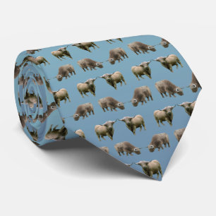 Highland Cow Frenzy Krawatte Doppelseitig(Sky Blue