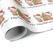 Highland Cow frohe Weihnachten zu Moo Geschenk Geschenkpapier (Rolleneckpunkt)
