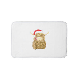 Highland Cow Frohe Weihnachtsschnee T - Shirt Esse Badematte