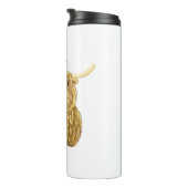 Highland Cow Frohe Weihnachtsschnee T - Shirt Esse Thermosbecher (Nach rechts gedreht)