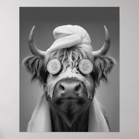 Highland Cow Funny Facial Gesichtsmaske Bad Poster (Vorne)