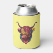 Highland Cow Funny Rainbow Head Design Dosenkühler (Kanne Vorderseite)
