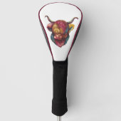 Highland Cow Funny Rainbow Head Design Golf Headcover (Vorderseite)