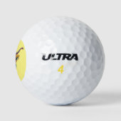 Highland Cow Funny Rainbow Head Design Golfball (Logo)