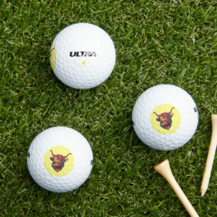Highland Cow Funny Rainbow Head Design Golfball