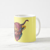 Highland Cow Funny Rainbow Head Design Kaffeetasse (VorderseiteRechts)