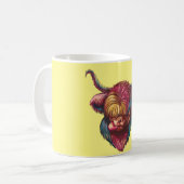 Highland Cow Funny Rainbow Head Design Kaffeetasse (Vorderseite Links)