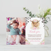 Highland Cow Geburtstagsparty Danke Karte (Stehend Vorderseite)