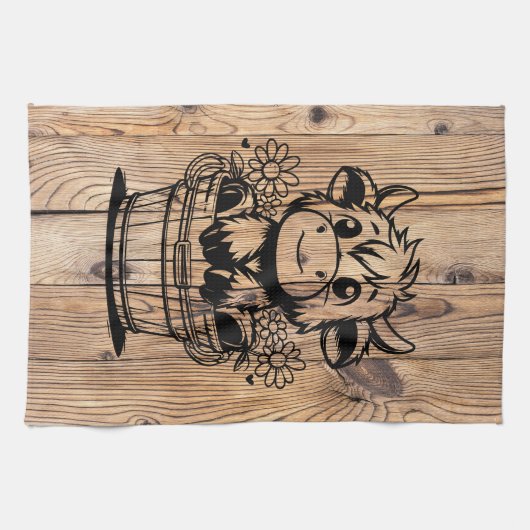 Highland Cow Geschirrtuch (Horizontal)