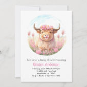 Highland Cow Girl Baby Dusche Einladung (Vorderseite)