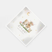 Highland Cow Girl Babyduschpapier Napkin Serviette (Ecke)