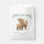 Highland Cow Greenery Boho Farm Animal Baby Shower Geschenktütchen (Vorderseite)
