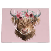 Highland Cow Große Geschenktüte (Vorderseite)