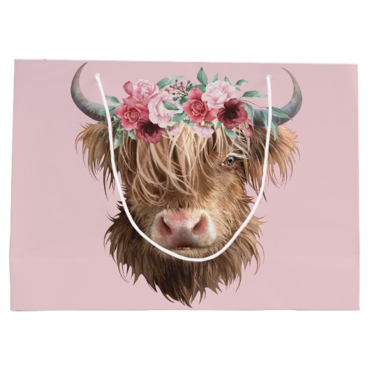 Highland Cow Große Geschenktüte (Rückseite)