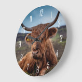 Highland Cow Große Wanduhr (Winkel)