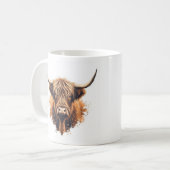 Highland-Cow-Grußkarte - Kaffeetasse (Vorderseite Links)