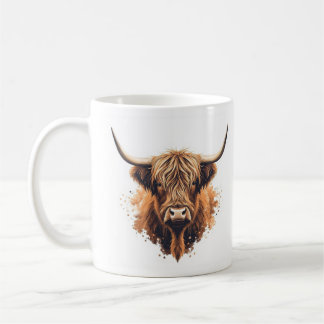 Highland-Cow-Grußkarte -  Kaffeetasse