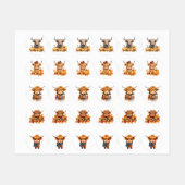 Highland Cow Halloween Fall  Etiketten (Blatt)