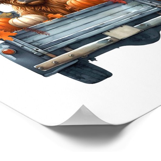 Highland Cow Halloween Fall Poster (Ecke)