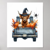 Highland Cow Halloween Fall Poster (Vorne)