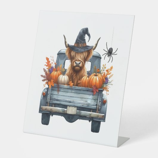 Highland Cow Halloween Fall Sockelschild (Vorderseite)