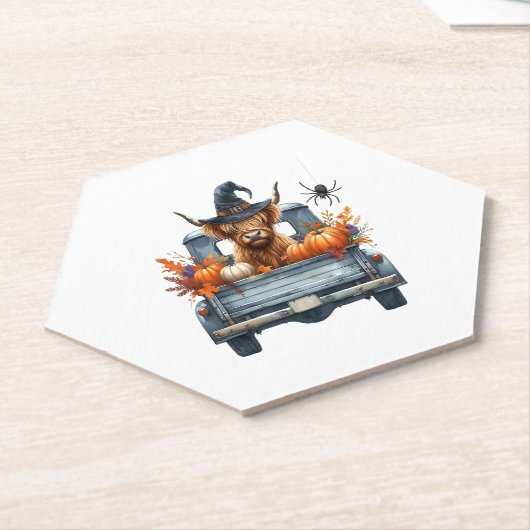 Highland Cow Halloween Fall Untersetzer (angewinkelt)