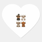 Highland Cow Halloween Funny Fall Spooky Herz-Aufkleber (Vorderseite)