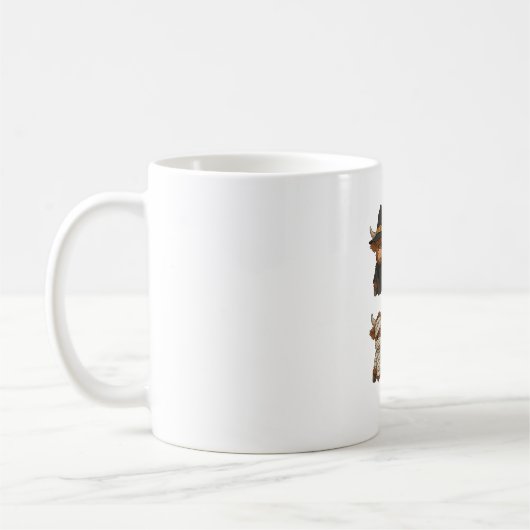 Highland Cow Halloween Funny Fall Spooky Kaffeetasse (Links)