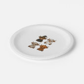 Highland Cow Halloween Funny Fall Spooky Pappteller (Schrägansicht)