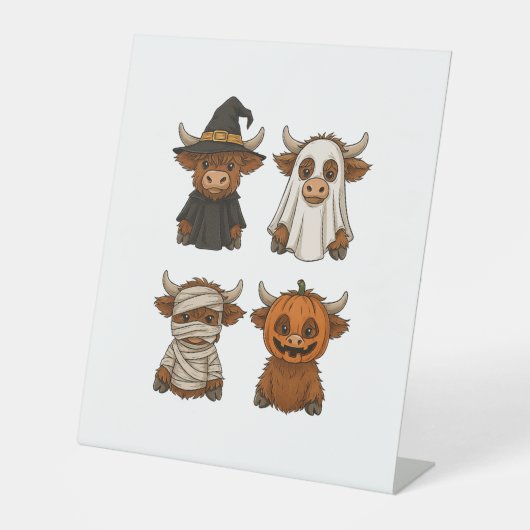 Highland Cow Halloween Funny Fall Spooky Sockelschild (Vorderseite)