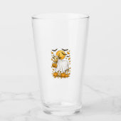 Highland Cow Halloween in Ghost Costume Glas (Vorderseite)