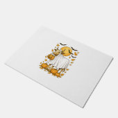 Highland Cow Halloween in Ghost-Kostüm Fußmatte (Schrägansicht)