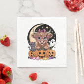 Highland Cow Halloween Spooky Saison Serviette (Beispiel)
