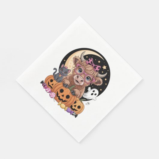Highland Cow Halloween Spooky Saison Serviette