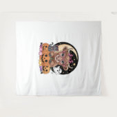 Highland Cow Halloween Spooky Saison Wandteppich (Vorderseite (Horizontal))