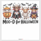 Highland Cow Halloween Spooky Season (2) Aufkleber (Blatt)