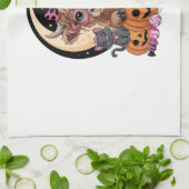 Highland Cow Halloween Spooky Season Geschirrtuch (Gefaltet)