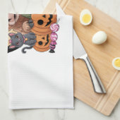 Highland Cow Halloween Spooky Season Geschirrtuch (Viertel Falte)