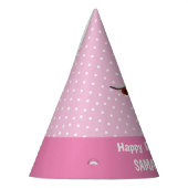 Highland Cow Happy Birthday Pink Party Hat Partyhütchen (Links)