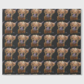 Highland Cow 'Henry' Wrapping Paper Geschenkpapier (Flach)
