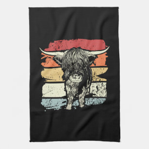 Highland Cow Highland Cows Retro Geschirrtuch