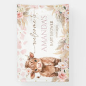 Highland Cow Holy Cow Baby Dusche Mädchen Banner (Vertikal)