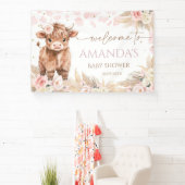 Highland Cow Holy Cow Baby Dusche Mädchen Banner (InSitu)