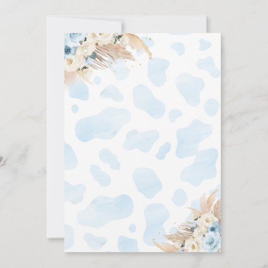 Highland Cow Holy Cow baby shower Boy Dankeskarte (Rückseite)