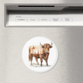 Highland Cow Howdy Magnet (In Situ (Geschirrspüler))