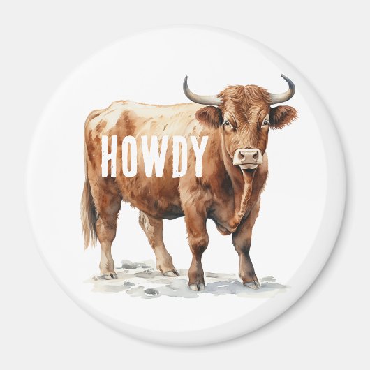 Highland Cow Howdy Magnet (Vorne)